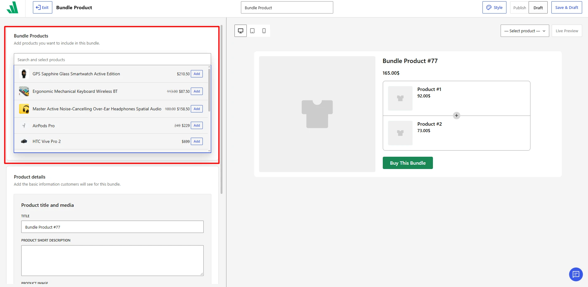 Image showing choosing the bundle products