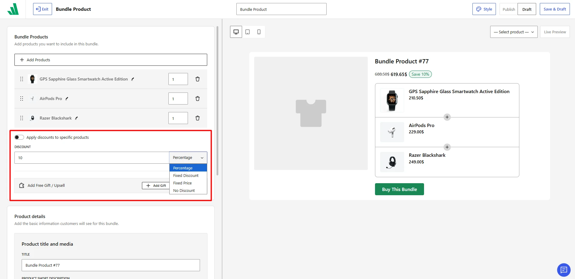 Image showing setting up discounts