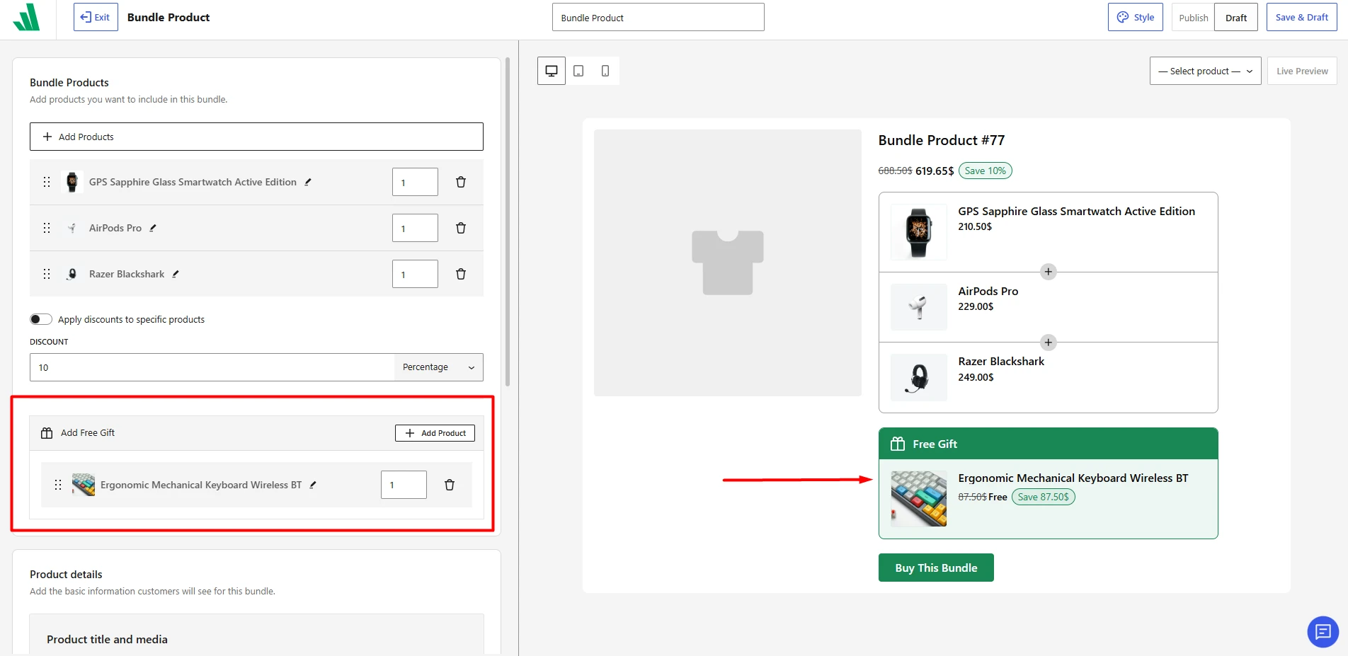 Image showing setting up free gifts offered with the bundle