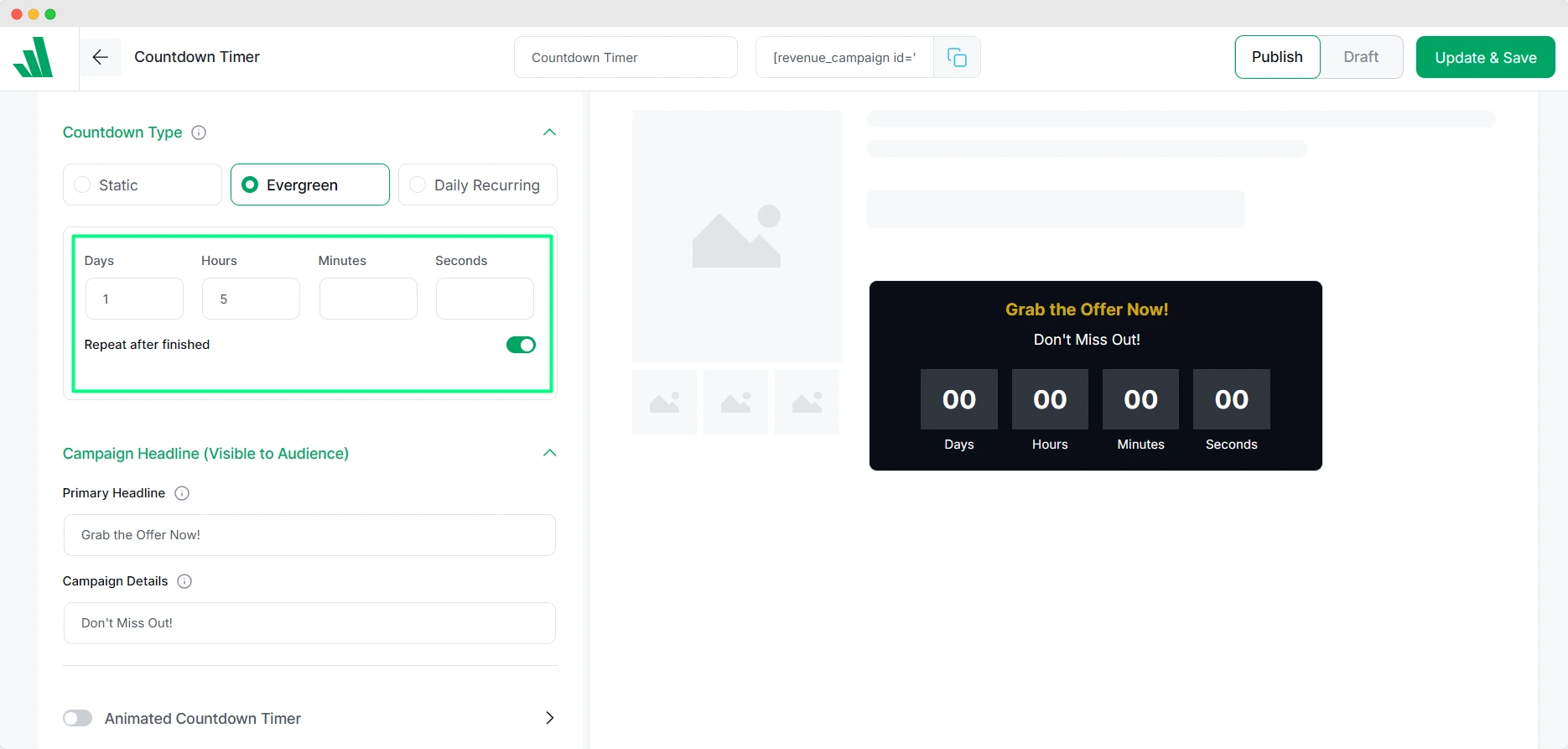 create evergreen countdowns