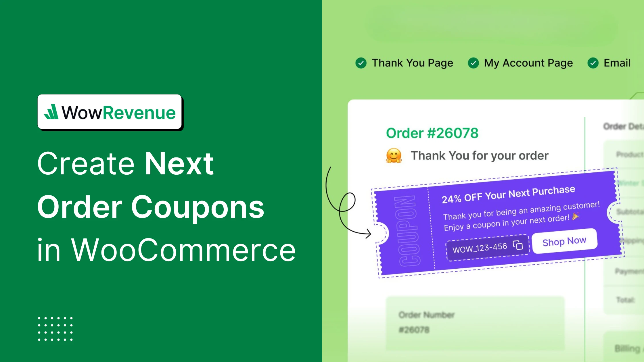 Create Next Order Coupons in WooCommerce