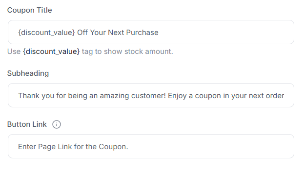 Other Settings for Next Order Coupon Campaign