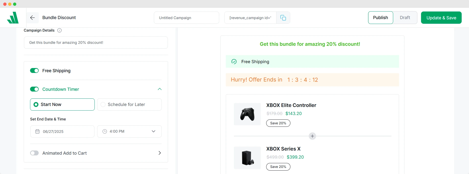 Increasing conversion for product bundles with additional features