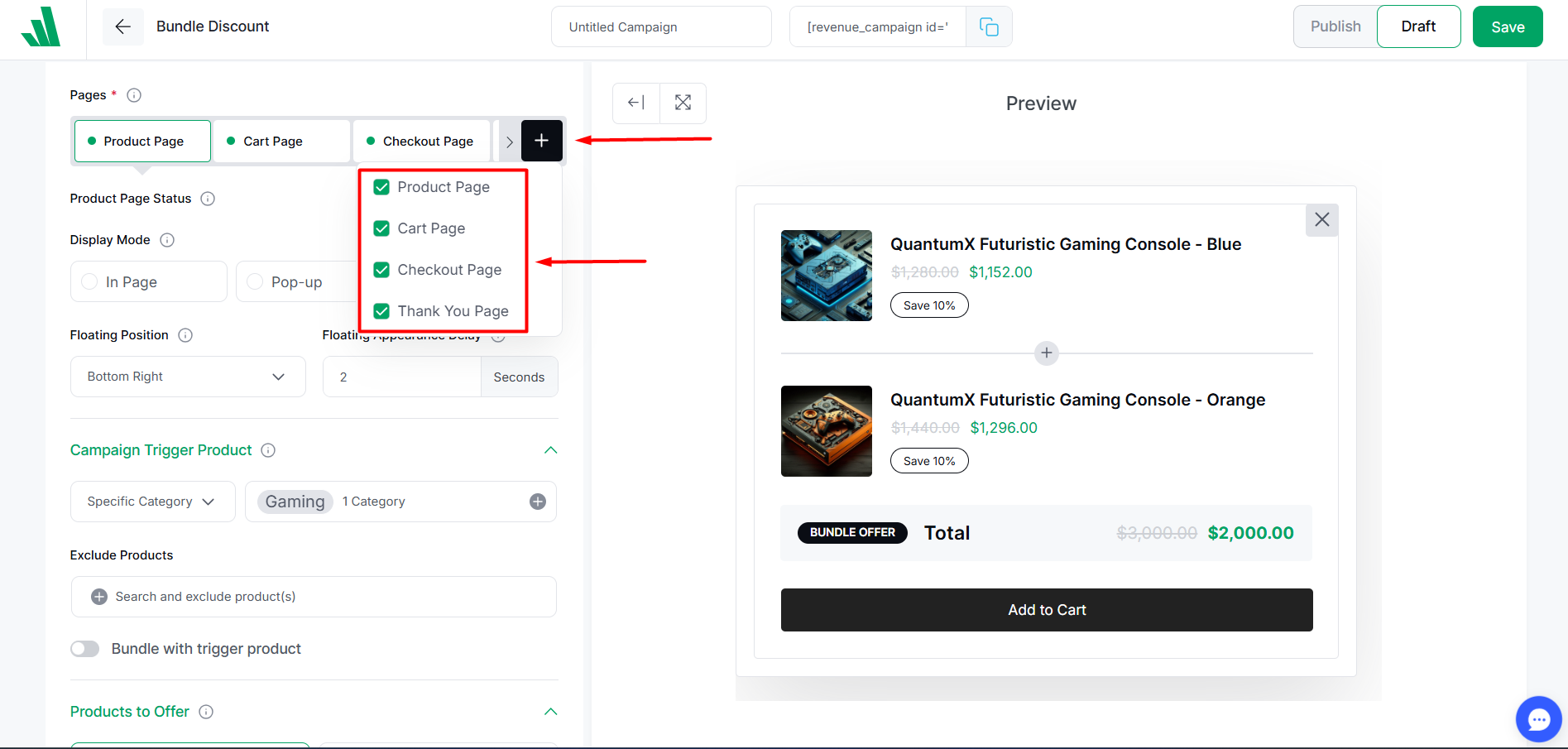 upsell offers on cart and checkout page