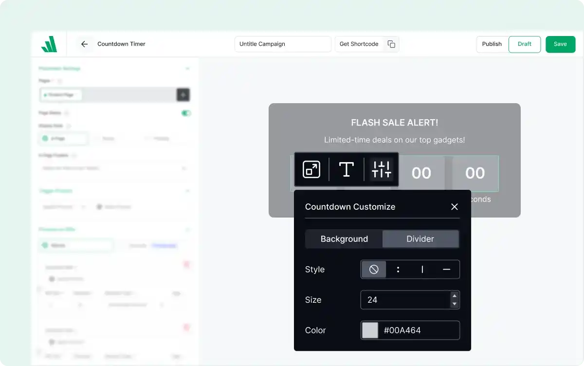 Customizing the countdown timer campaign.