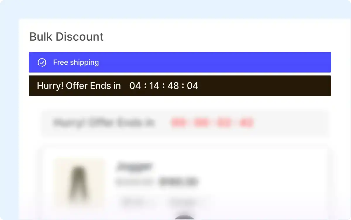 FOMO Features for Bulk Discount.