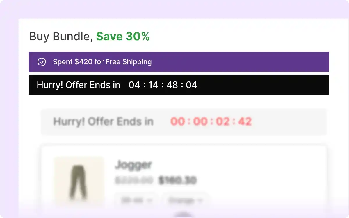 Enabling FOMO features for the discount campaign.
