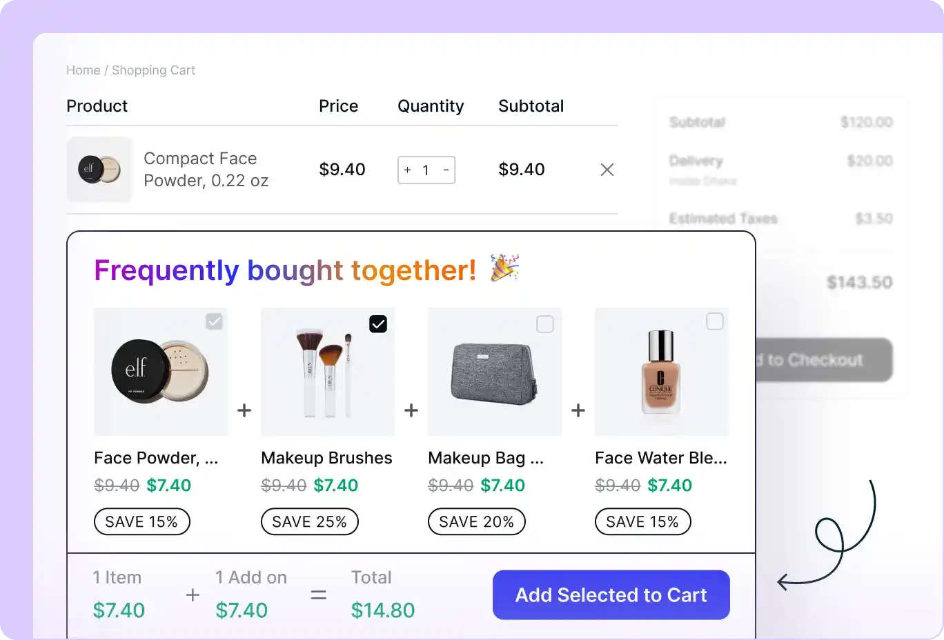 Preview of Frequently Bought Together Products in WooCommerce.