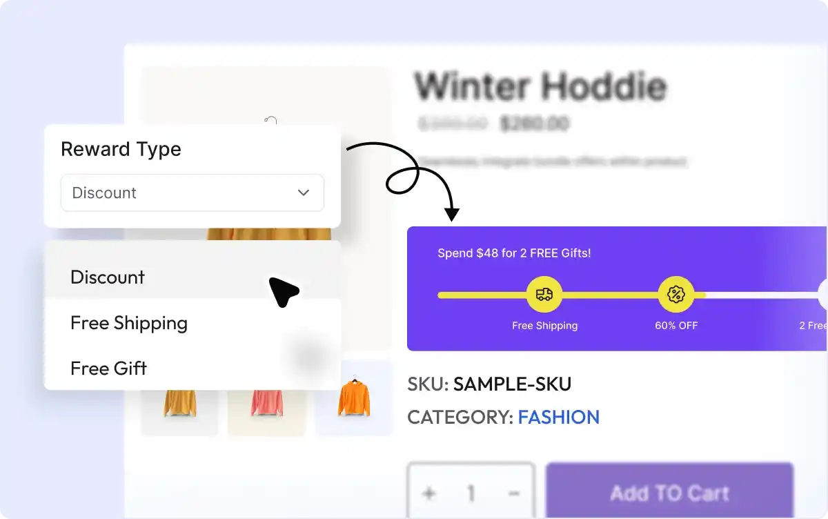 Adding rewards for each spending goal.