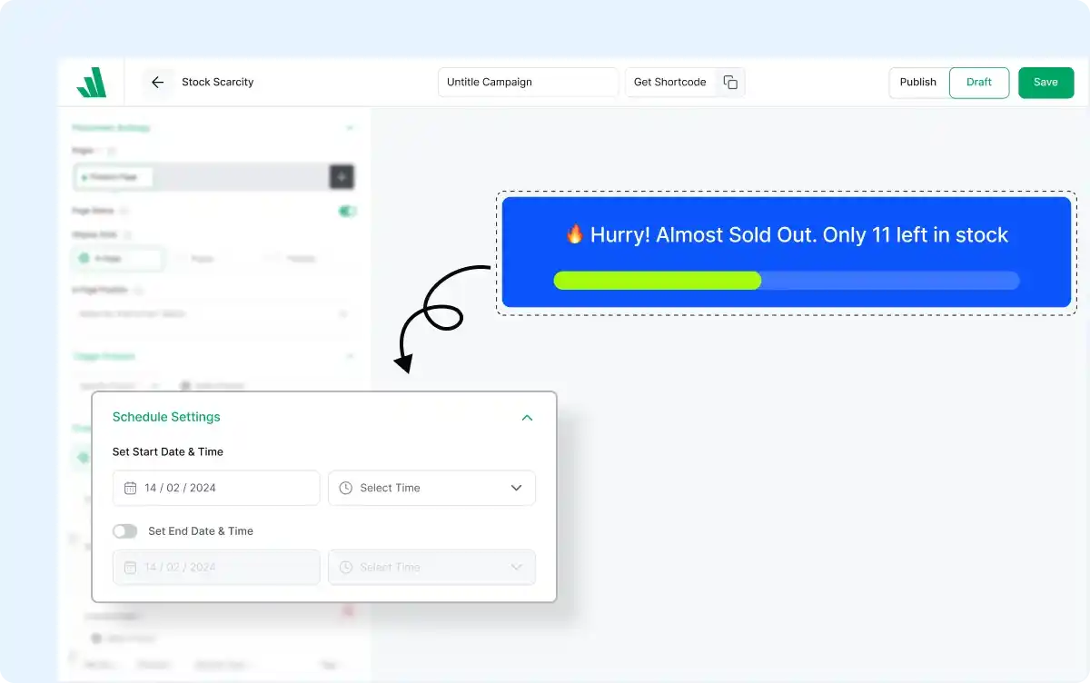Scheduling stock scarcity with start and end dates.