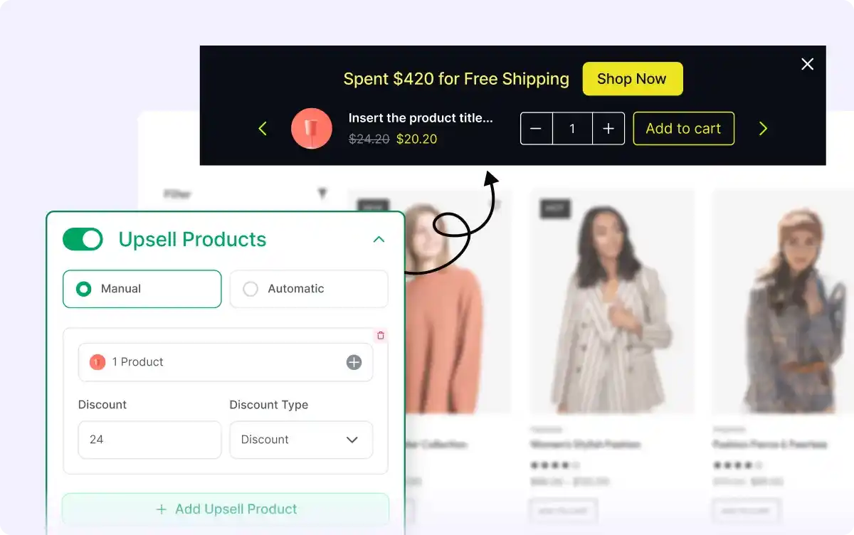 Selecting upselling products to reach the free shipping threshold.