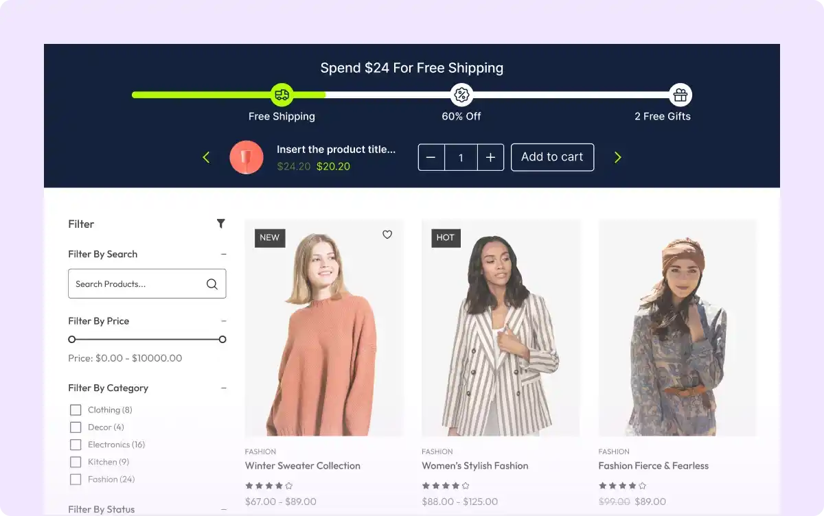 Selecting upselling products for the spending goal campaign.