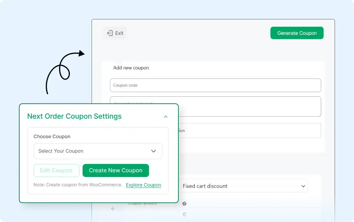 We can use an existing WooCommerce coupon or create a new one.
