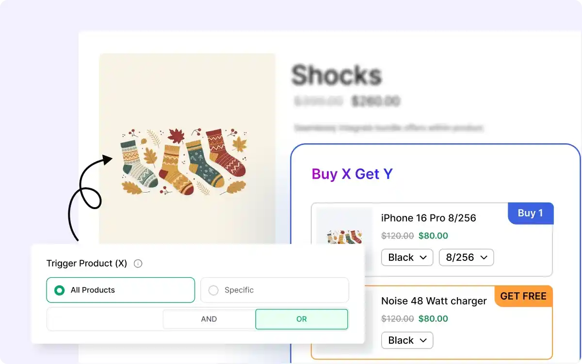 Selecting X or Triggering Products.