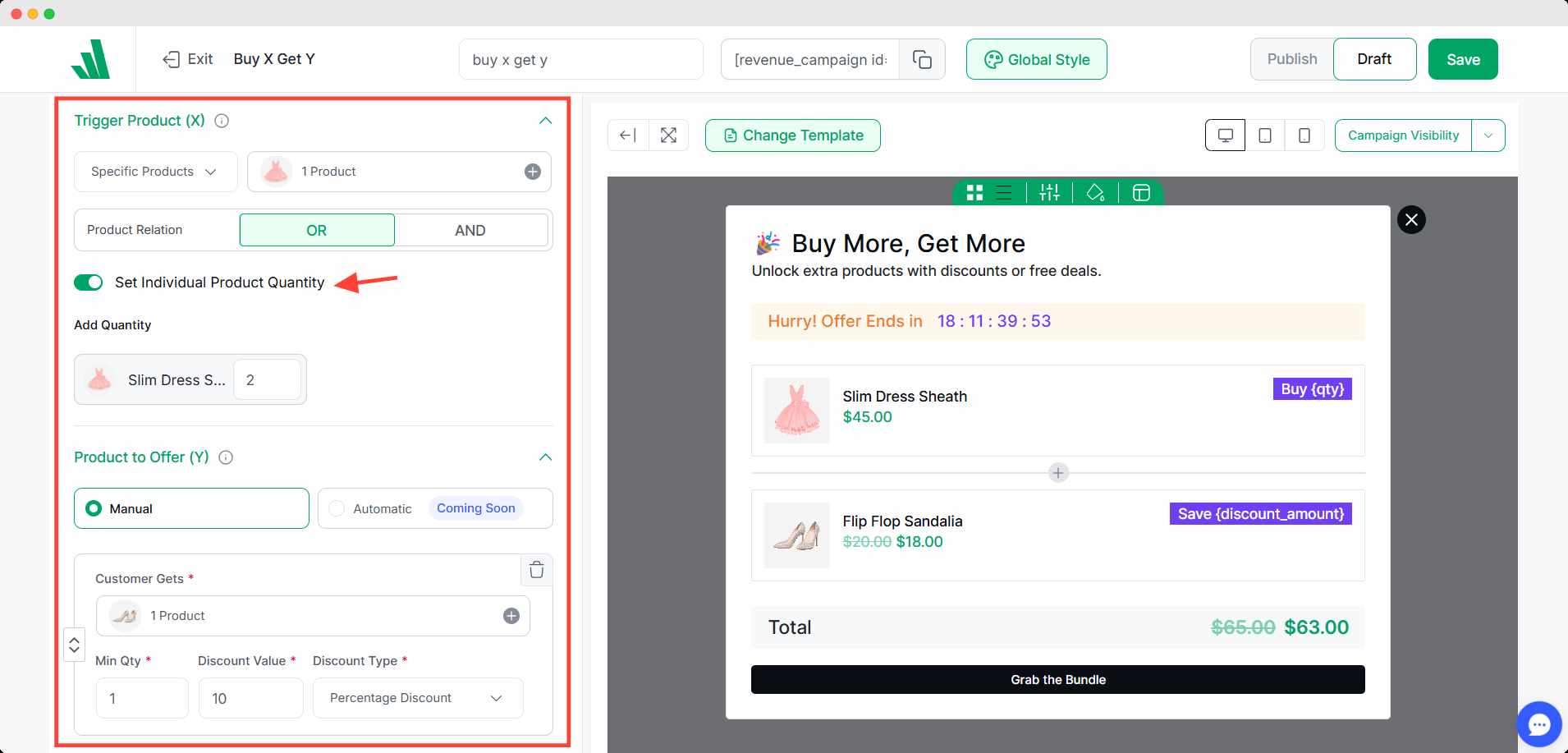 Create condition for BXGY