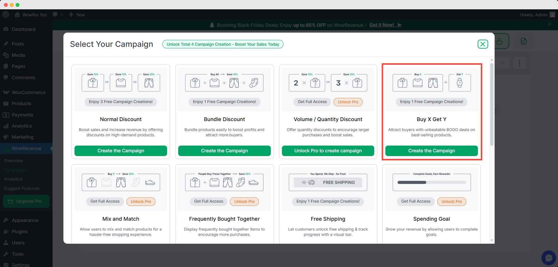 select buy x get y campaign