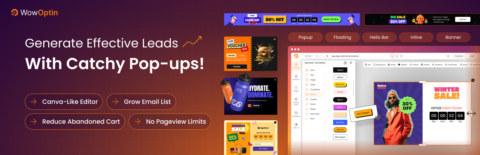 wowoptin feature banner image from wordpress directory